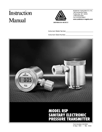 Thumbnail of document Manual - SR Pressure Transmitter